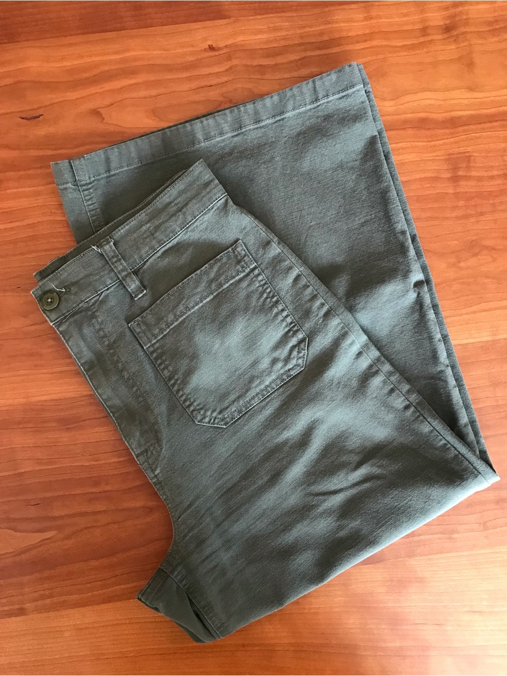Point Sur Wide-Leg Crop Pants Size 29 Olive Green Utility